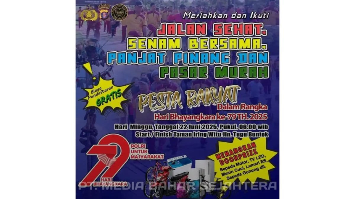 semarak-hari-bhayangkara-ke-79,-polres-barsel-gelar-pesta-rakyat-di-taman-iring-witu