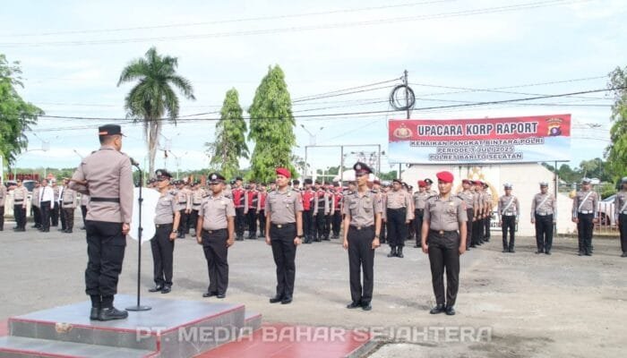 Dirgahayu Bhayangkara ke-79, 19 Personel Polres Barsel Naik Pangkat